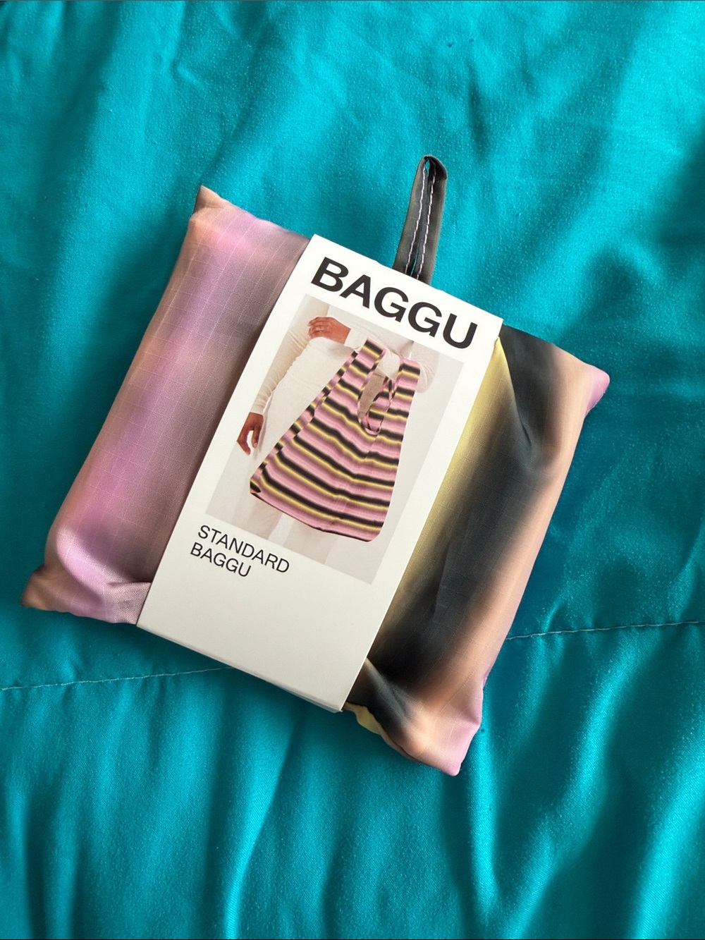 BAGGU Standard Reusable - gradient stripe pink and yellow